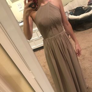 Taupe bridesmaid dress